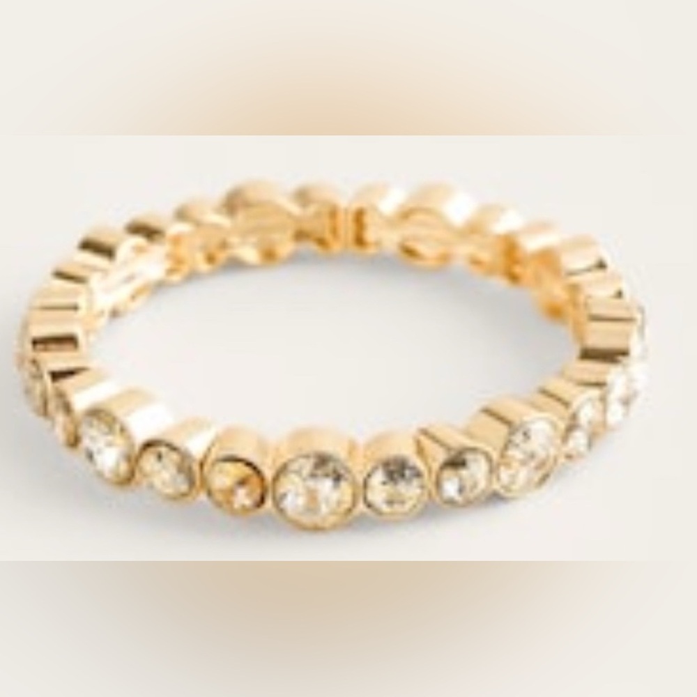 Chico’s Gold-tone Coco Pave‎ Minimalist Stretch Sparkle Bracelet